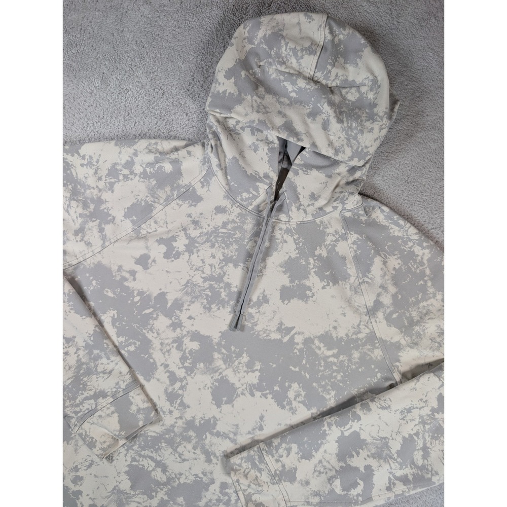 Lululemon City Sweat Pullover Hoodie Mens Large White Grey Splatter Camo